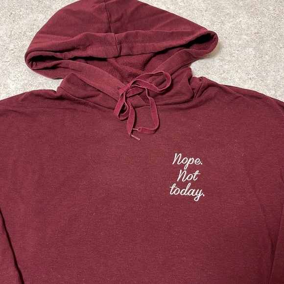 Alya Tops - ALYA BURGUNDY LOOSE FIT BOYFRIEND CUT SWEATSHIRT HOODIE